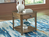 Coral Furniture - Ashley Furniture - Burkbyer End Table - Rectangular End Table / Brown - T513-3