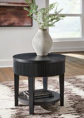 Coral Furniture - Ashley Furniture - Marstream End Table - Round End Table / Black - T551-6
