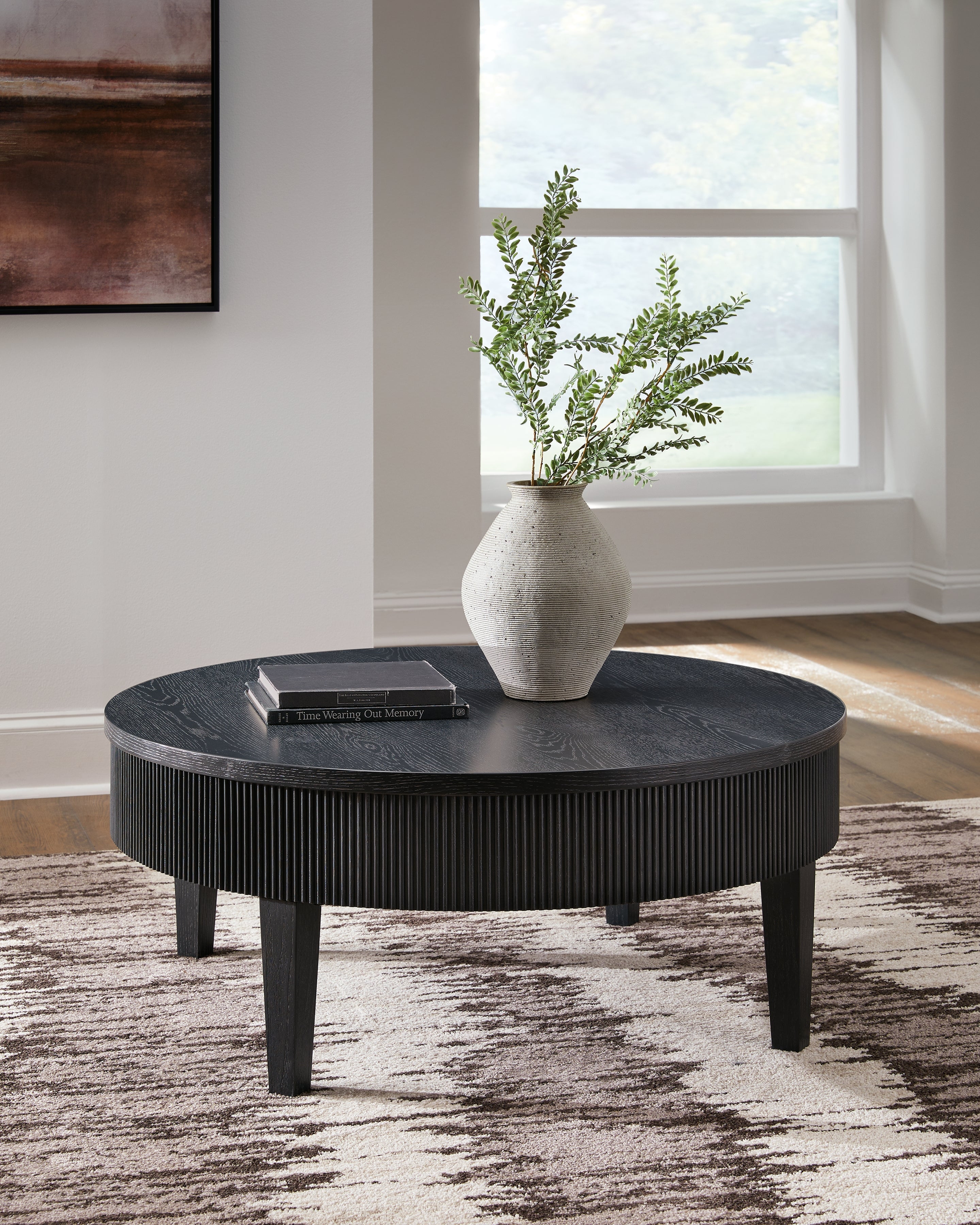 Coral Furniture - Ashley Furniture - Marstream Coffee Table - Round Cocktail Table / Black - T551-8