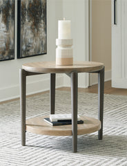 Coral Furniture - Ashley Furniture - Dyonton End Table - Round End Table / Light Grayish Brown - T574-6