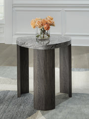Coral Furniture - Ashley Furniture - Surmour End Table - Triangle End Table / Gray/Brown - T600-6