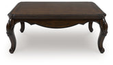 Coral Furniture - Ashley Furniture - Maylee Coffee Table - Rectangular Cocktail Table / Dark Brown - T617-1