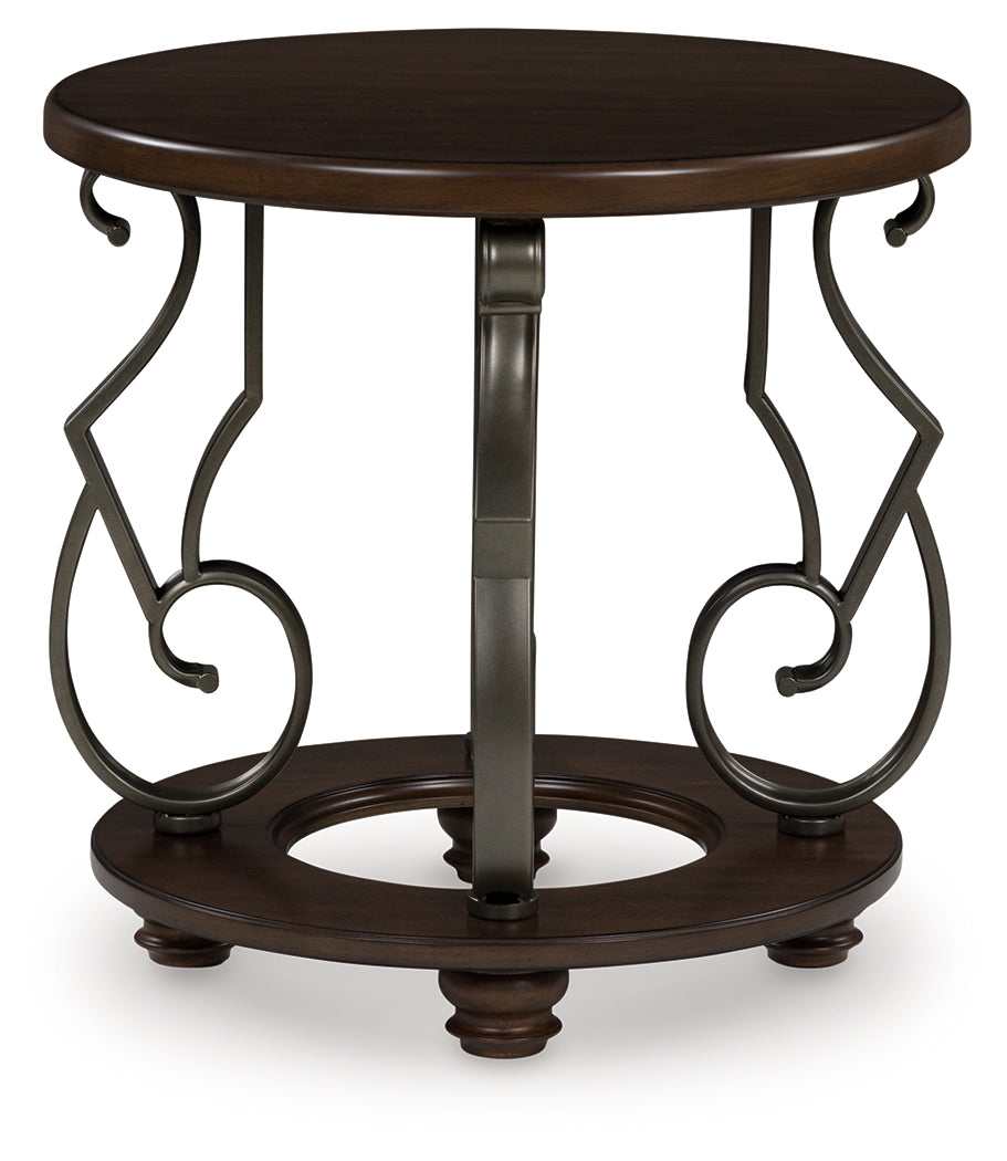 Coral Furniture - Ashley Furniture - Frallyn End Table - Round End Table / Dark Brown - T623-6