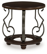 Coral Furniture - Ashley Furniture - Frallyn End Table - Round End Table / Dark Brown - T623-6