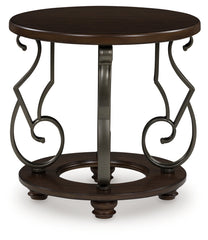 Coral Furniture - Ashley Furniture - Frallyn End Table - Round End Table / Dark Brown - T623-6