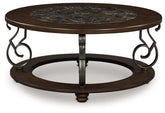 Coral Furniture - Ashley Furniture - Frallyn Coffee Table - Round Cocktail Table / Dark Brown - T623-8