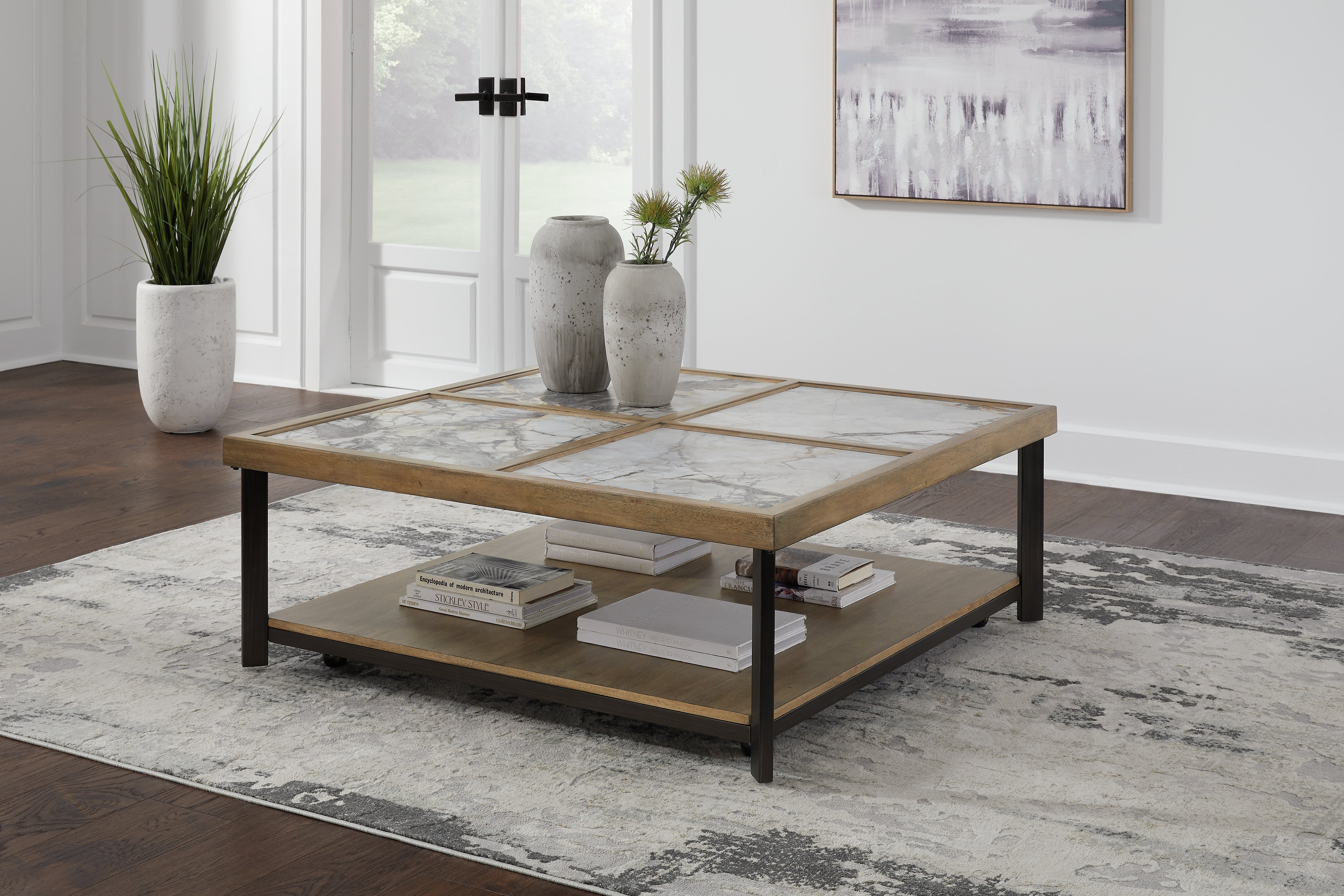 Coral Furniture - Ashley Furniture - Montia Coffee Table - Square Cocktail Table / Multi - T632-8