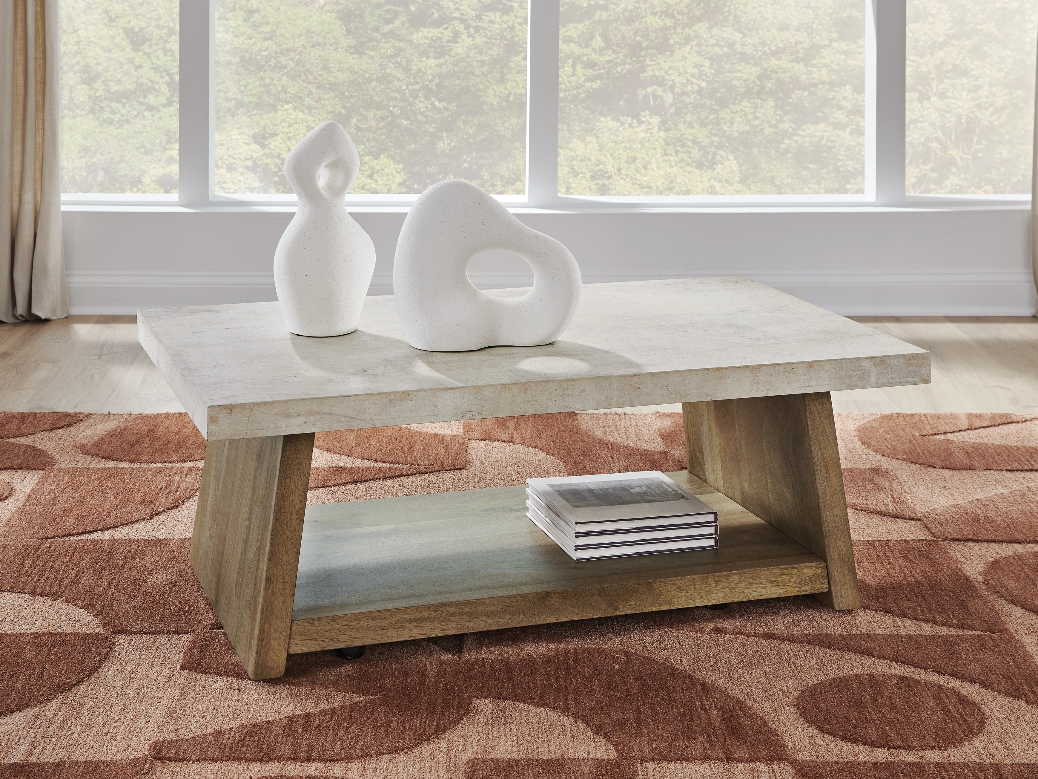 Coral Furniture - Ashley Furniture - Brendalhouse Coffee Table - Rectangular Cocktail Table / Light Brown - T642-1