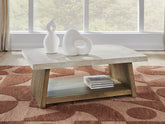 Coral Furniture - Ashley Furniture - Brendalhouse Coffee Table - Rectangular Cocktail Table / Light Brown - T642-1