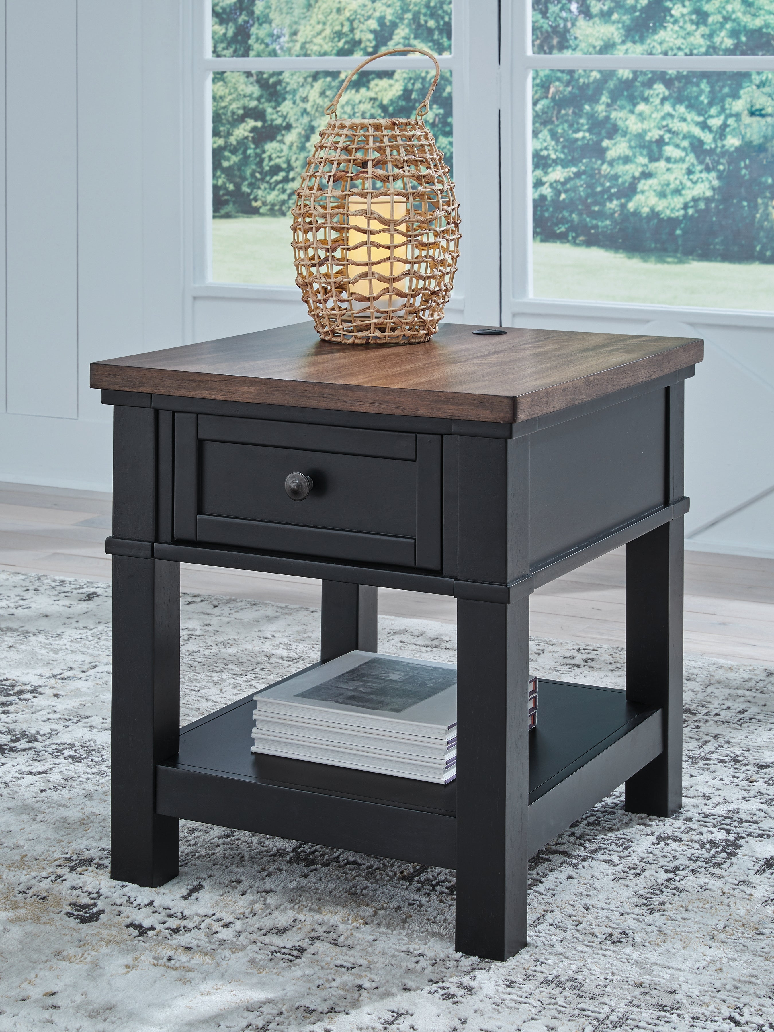 Coral Furniture - Ashley Furniture - Wildenauer End Table - Rectangular End Table / Brown/Black - T664-3
