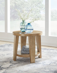 Coral Furniture - Ashley Furniture - Kristiland End Table - Round End Table / Light Brown - T674-6