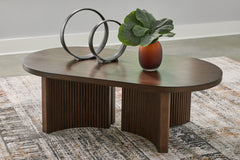 Coral Furniture - Ashley Furniture - Korestone Coffee Table - Rectangular Cocktail Table / Dark Brown - T438-1