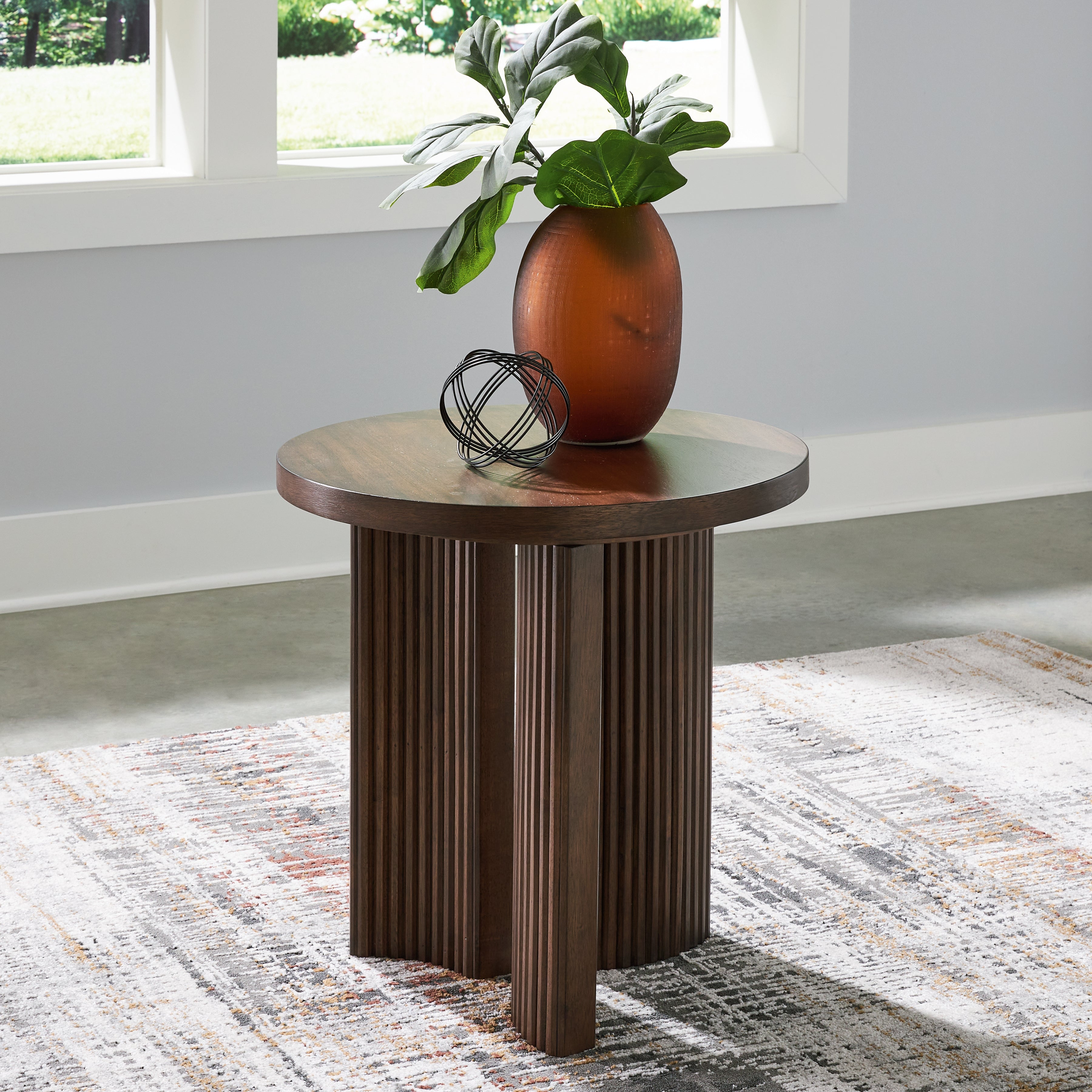 Coral Furniture - Ashley Furniture - Korestone End Table - Rectangular End Table / Dark Brown - T438-3