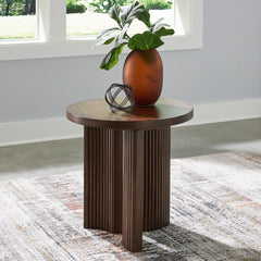 Coral Furniture - Ashley Furniture - Korestone End Table - Rectangular End Table / Dark Brown - T438-3