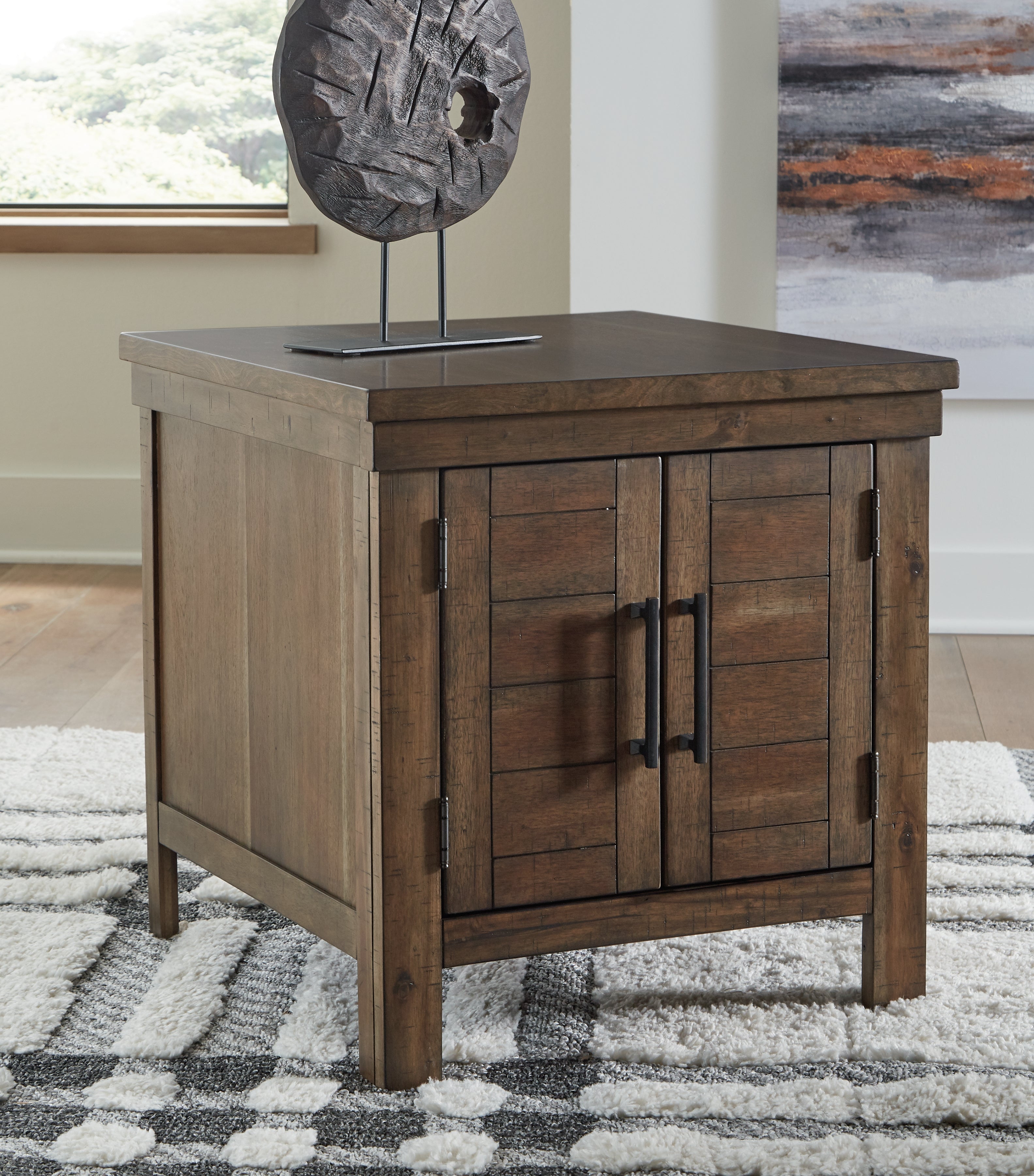 Coral Furniture - Ashley Furniture - Moriville End Table - Rectangular End Table / Grayish Brown - T731-3
