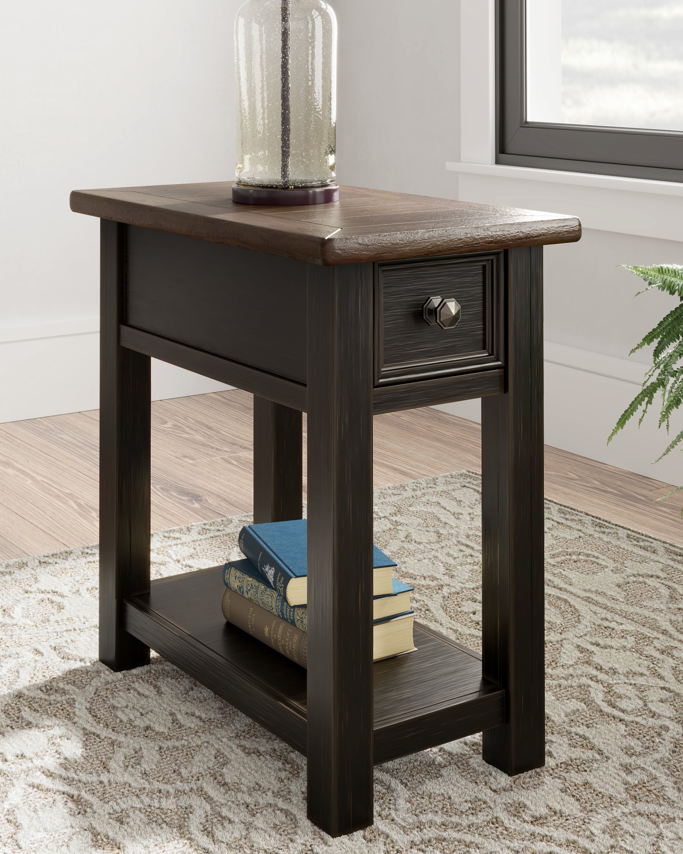 Coral Furniture - Ashley Furniture - Tyler Creek Chairside End Table - Chair Side End Table / Grayish Brown/Black - T736-107