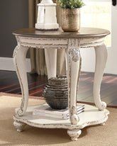 Coral Furniture - Ashley Furniture - Realyn End Table - Round End Table / White/Brown - T743-6