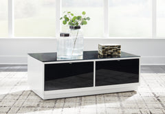 Coral Furniture - Ashley Furniture - Gardoni Coffee Table - Rectangular Cocktail Table / White/Black - T756-1