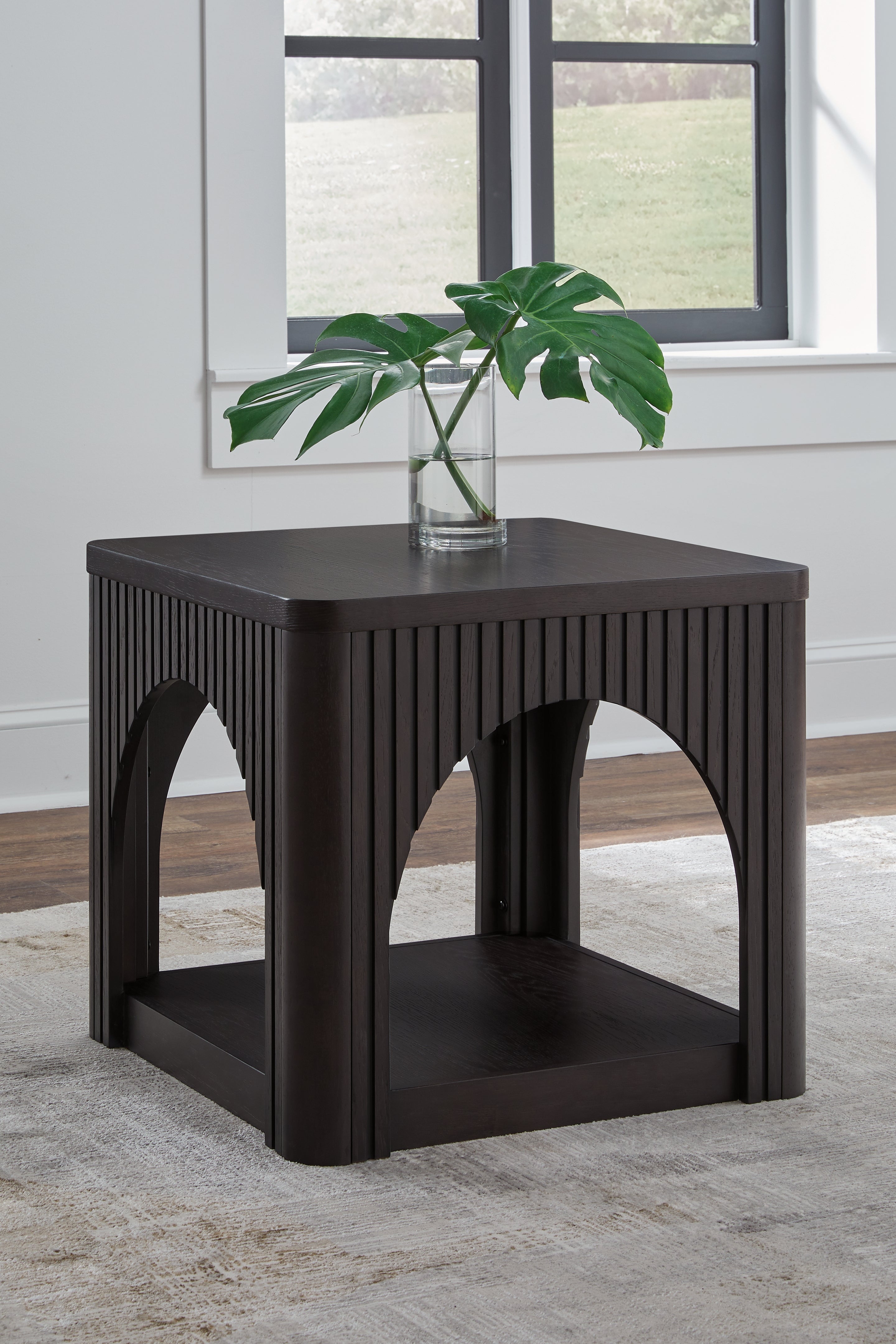 Coral Furniture - Ashley Furniture - Yellink End Table - Square End Table / Black - T760-2