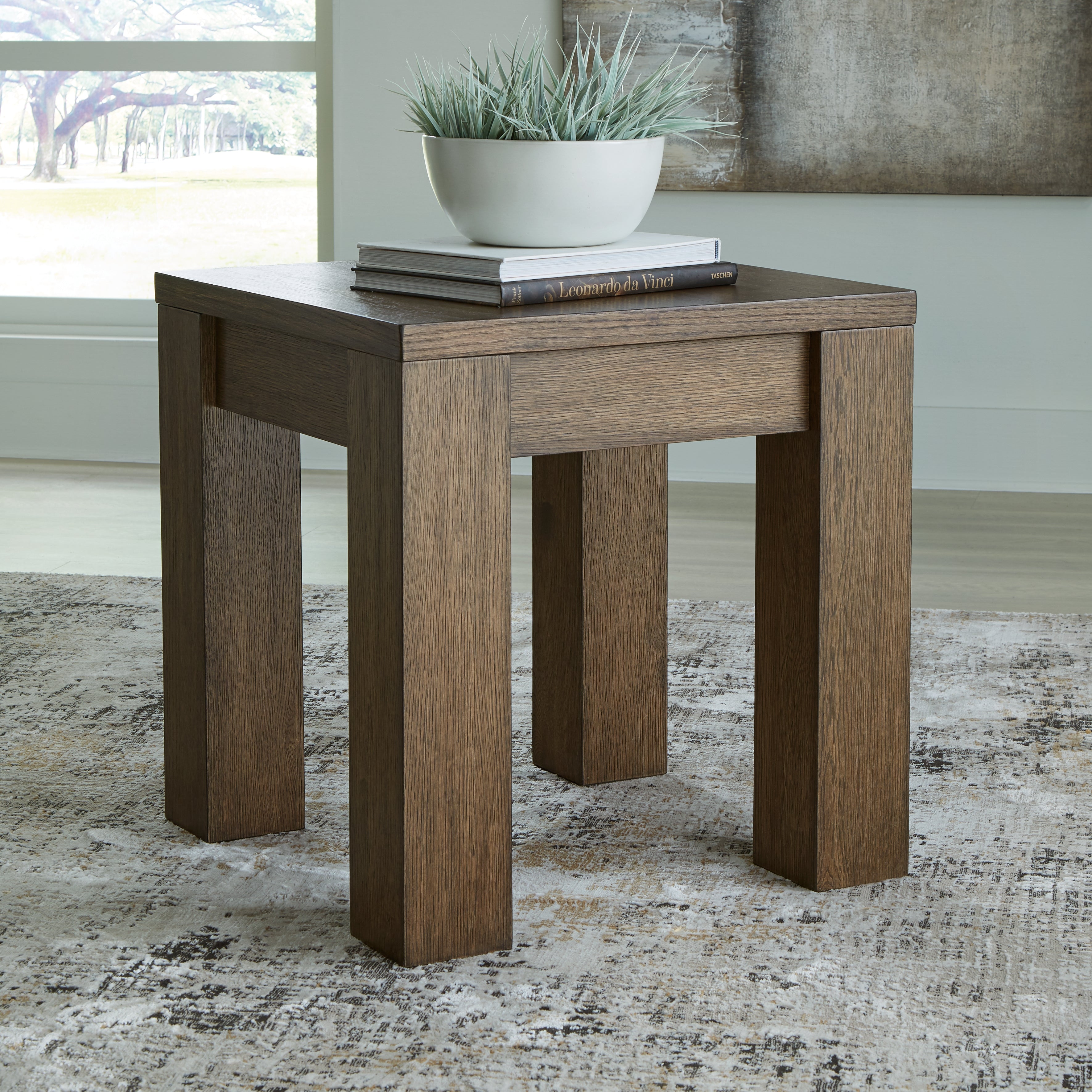 Coral Furniture - Ashley Furniture - Rosswain End Table - Square End Table / Warm Brown - T763-2