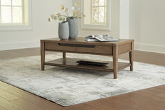 Coral Furniture - Ashley Furniture - Roanhowe Coffee Table - Rectangular Cocktail Table / Brown - T769-1