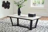 Coral Furniture - Ashley Furniture - Fostead Coffee Table - Rectangular Cocktail Table / White/Espresso - T770-1