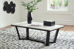 Coral Furniture - Ashley Furniture - Fostead Coffee Table - Rectangular Cocktail Table / White/Espresso - T770-1