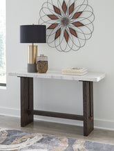 Coral Furniture - Ashley Furniture - Burkhaus Sofa Table - Sofa Table / White/Dark Brown - T779-4