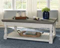 Coral Furniture - Ashley Furniture - Havalance Lift-Top Coffee Table - Lift Top Cocktail Table / White/Gray - T994-20
