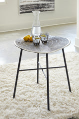 Coral Furniture - Ashley Furniture - Laverford End Table - Round End Table / Chrome/Black - T836-6