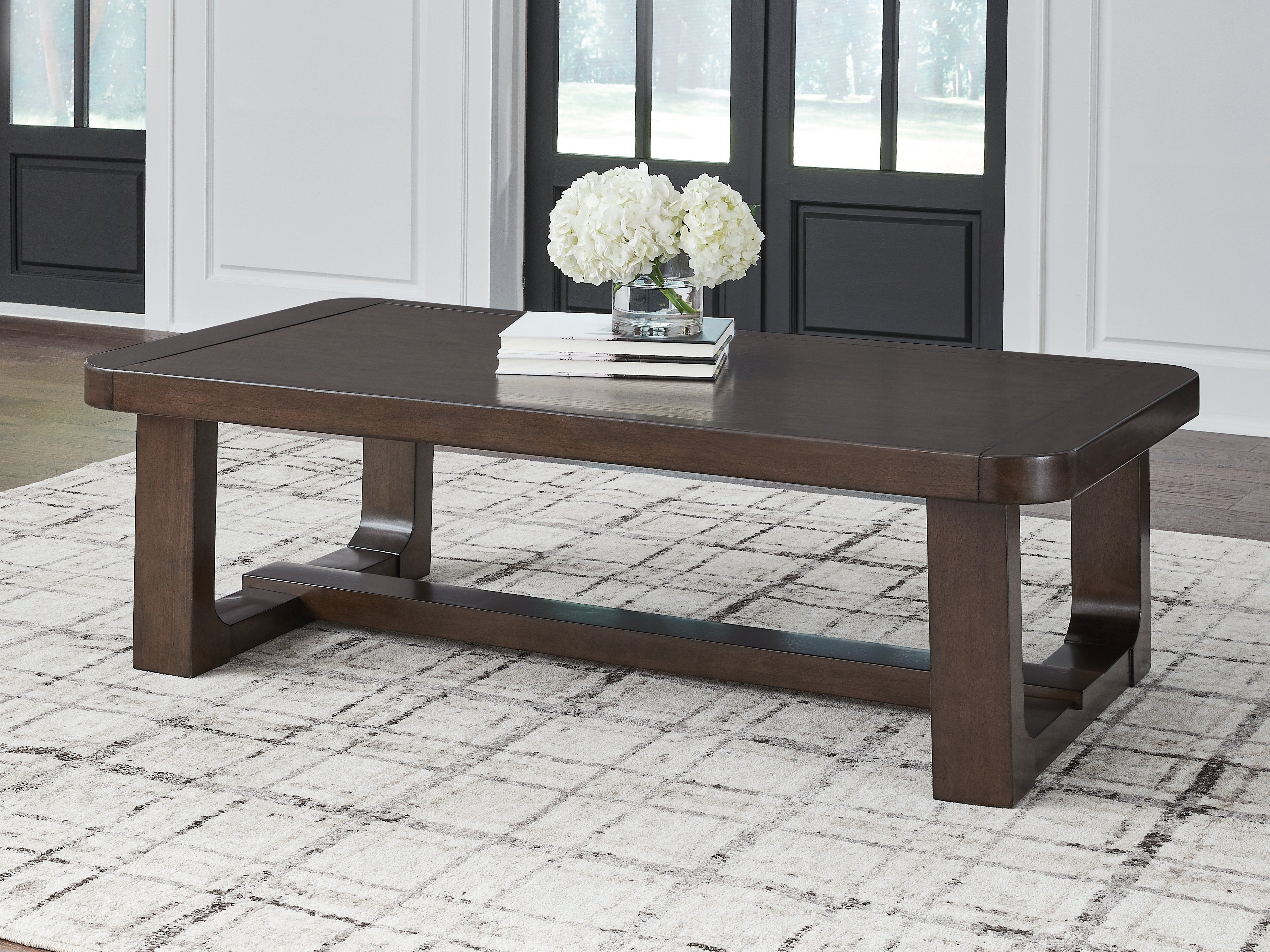 Coral Furniture - Ashley Furniture - Breckington Coffee Table - Rectangular Cocktail Table / Dark Brown - T856-1