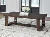 Coral Furniture - Ashley Furniture - Breckington Coffee Table - Rectangular Cocktail Table / Dark Brown - T856-1