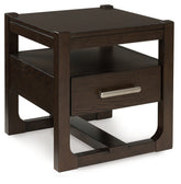 Coral Furniture - Ashley Furniture - Breckington End Table - Rectangular End Table / Dark Brown - T656-3