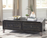Coral Furniture - Ashley Furniture - Todoe Coffee Table with Lift Top - Lift Top Cocktail Table / Dark Gray - T901-9