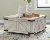 Coral Furniture - Ashley Furniture - Carynhurst Coffee Table - Cocktail Table with Storage / Whitewash - T929-20