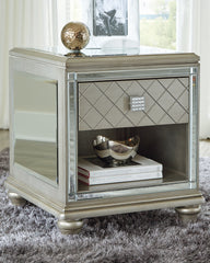 Coral Furniture - Ashley Furniture - Chevanna End Table - Rectangular End Table / Platinum - T942-3