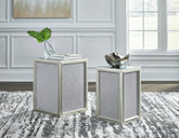 Coral Furniture - Ashley Furniture - Traleena Nesting End Table (Set of 2) - Nesting End Tables (Set of 2) / Silver Finish - T957-16