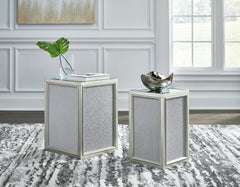 Coral Furniture - Ashley Furniture - Traleena Nesting End Table (Set of 2) - Nesting End Tables (Set of 2) / Silver Finish - T957-16