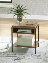 Coral Furniture - Ashley Furniture - Fridley End Table - Rectangular End Table / Brown/Black - T964-3