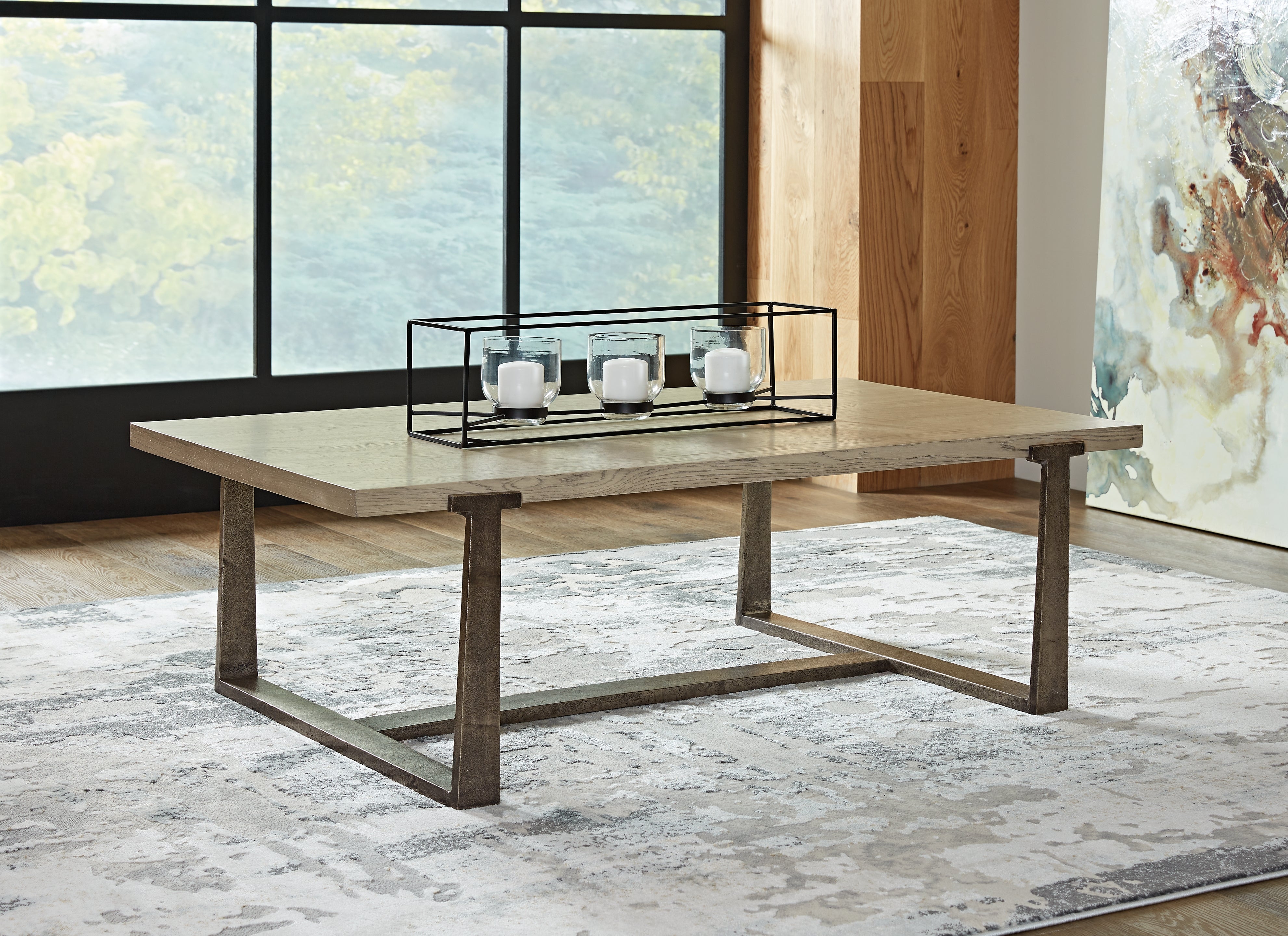 Coral Furniture - Ashley Furniture - Dalenville Coffee Table - Rectangular Cocktail Table / Gray - T965-1