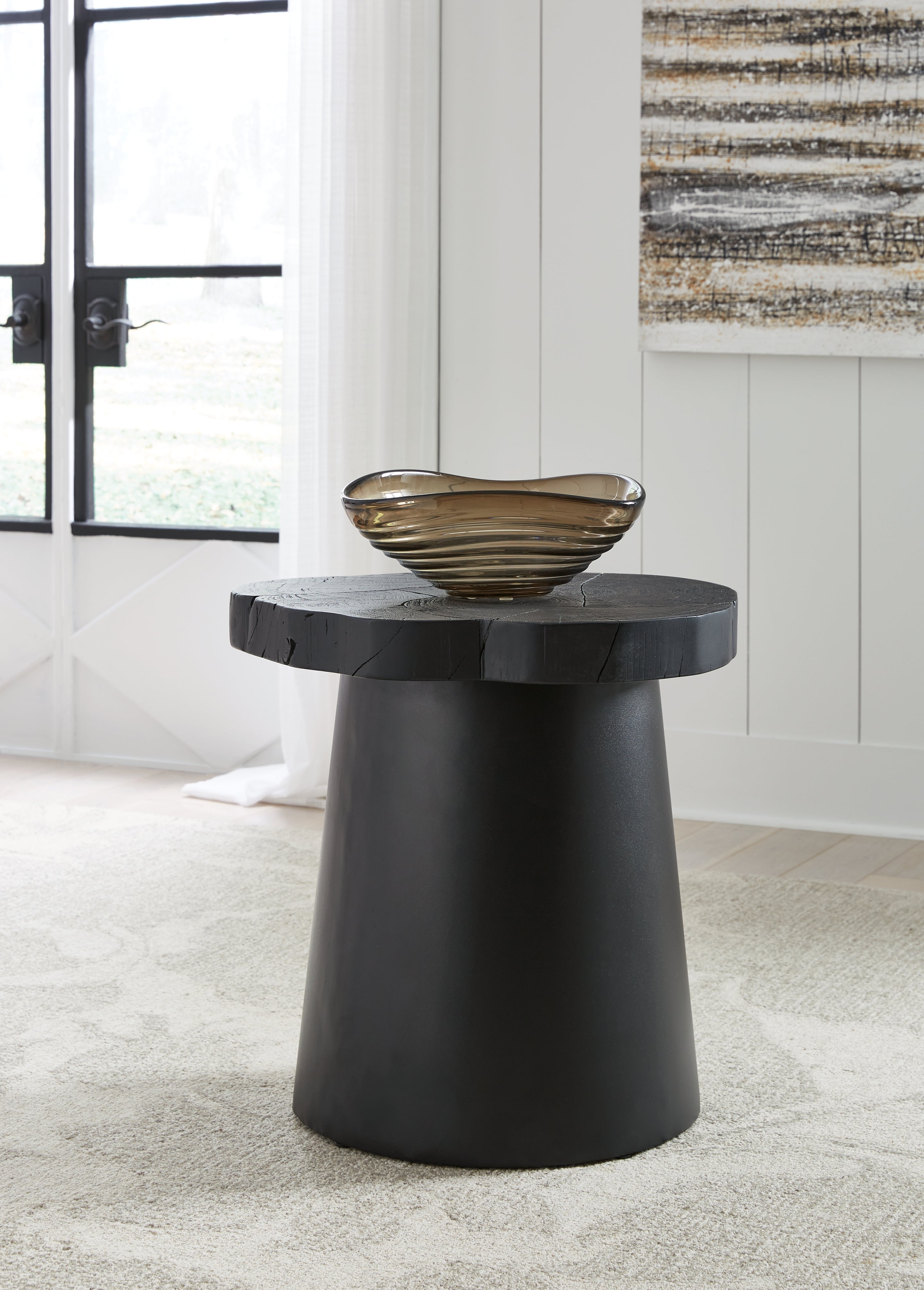 Coral Furniture - Ashley Furniture - Wimbell End Table - Round End Table / Black - T970-6