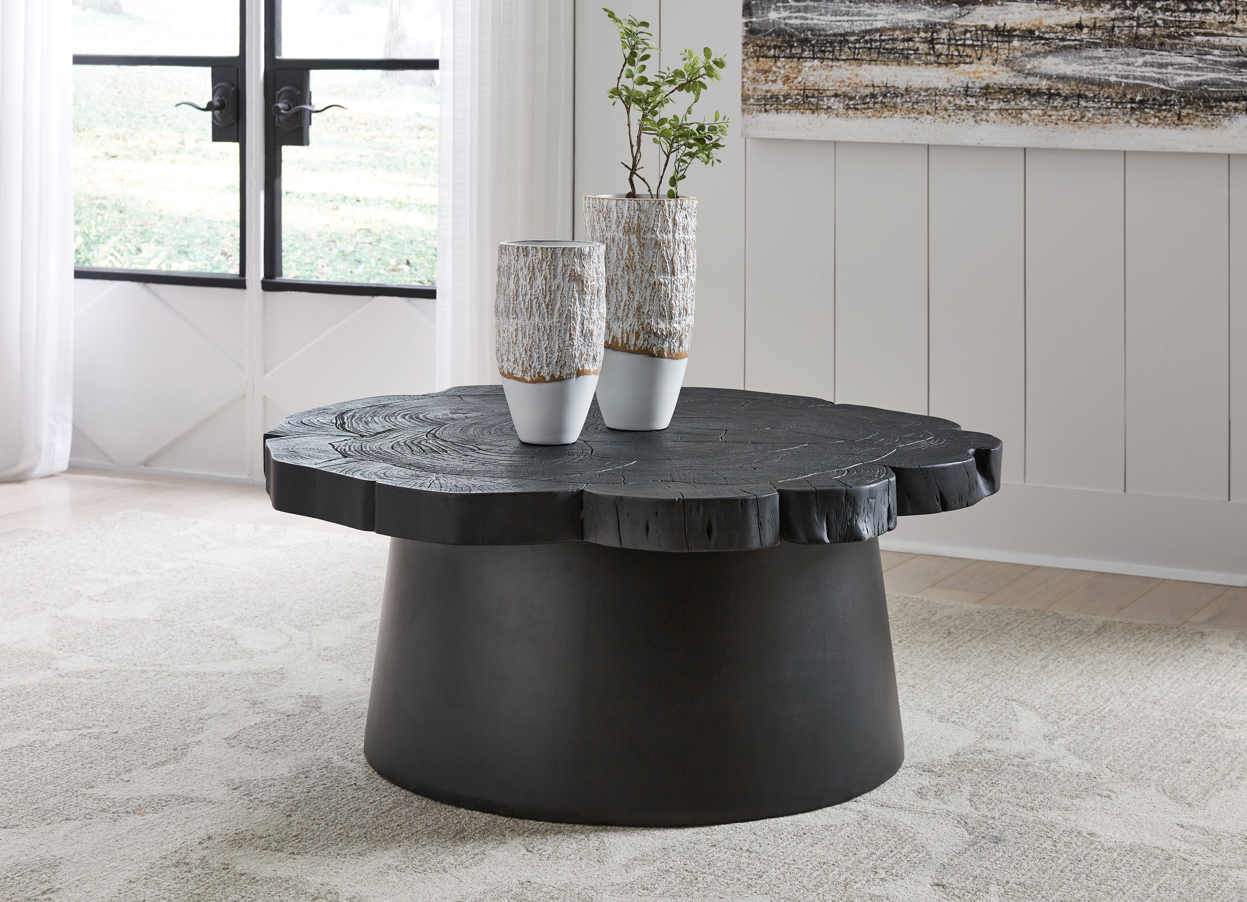 Coral Furniture - Ashley Furniture - Wimbell Coffee Table - Round Cocktail Table / Black - T970-8