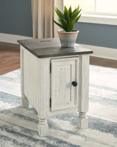 Coral Furniture - Ashley Furniture - Havalance Chairside End Table - Chair Side End Table / White/Gray - T994-7