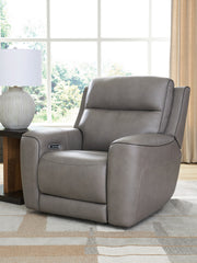 Coral Furniture - Ashley Furniture - 5Z-Comfort Living Room - PWR Recliner/ADJ Headrest / Onyx - PCU1090213
