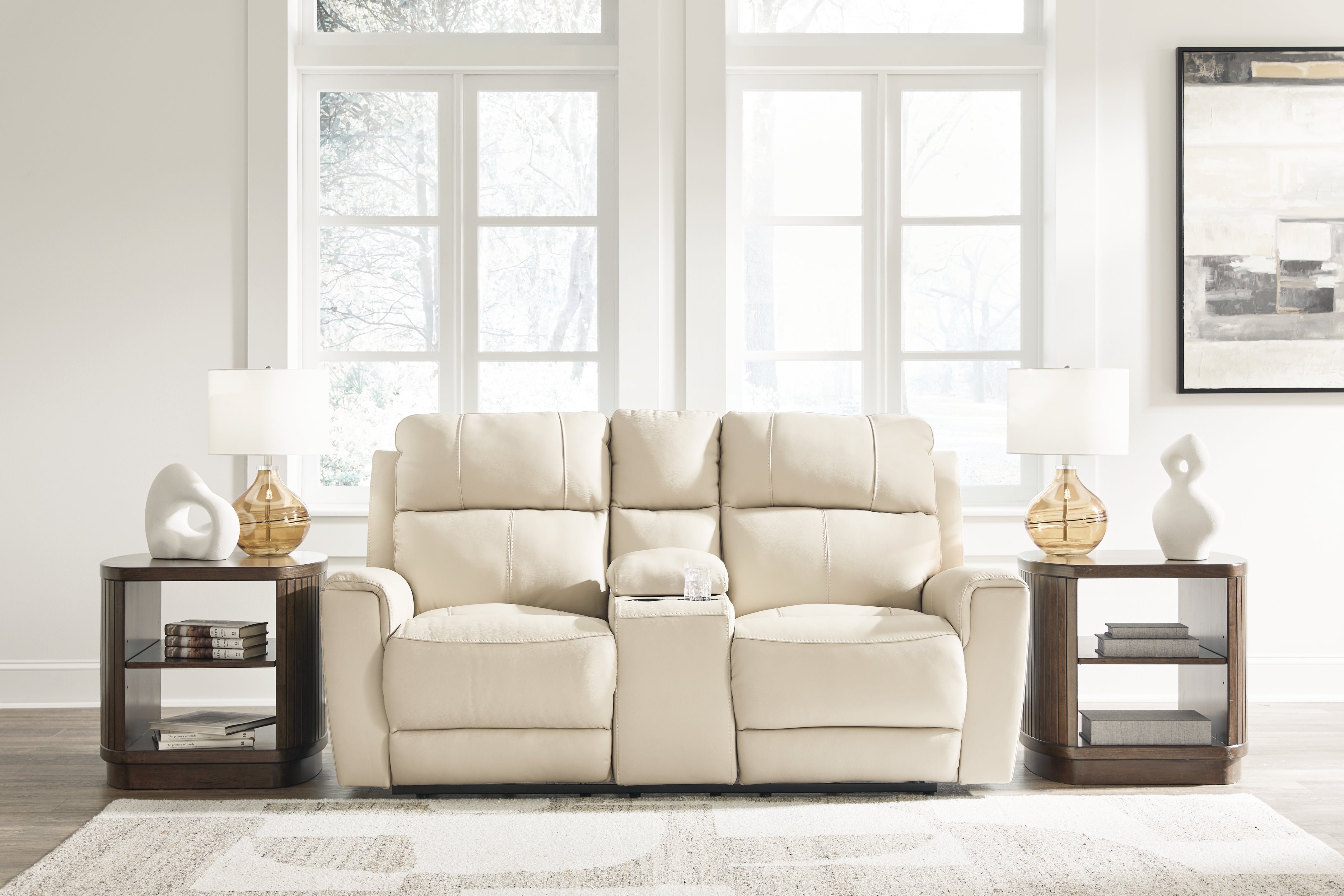 Coral Furniture - Ashley Furniture - Dahlmoore Living Room - Reclining Power Sofa / Almond - U1320087