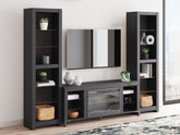 Coral Furniture - Ashley Furniture - Cayberry 3-Piece Entertainment Center with Electric Fireplace - 3-Piece Entertainment Center with Electric Fireplace / Black - W2721W2