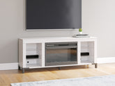 Coral Furniture - Ashley Furniture - Brollevi TV Stand - 60" with Electric Fireplace / White - W2722-168