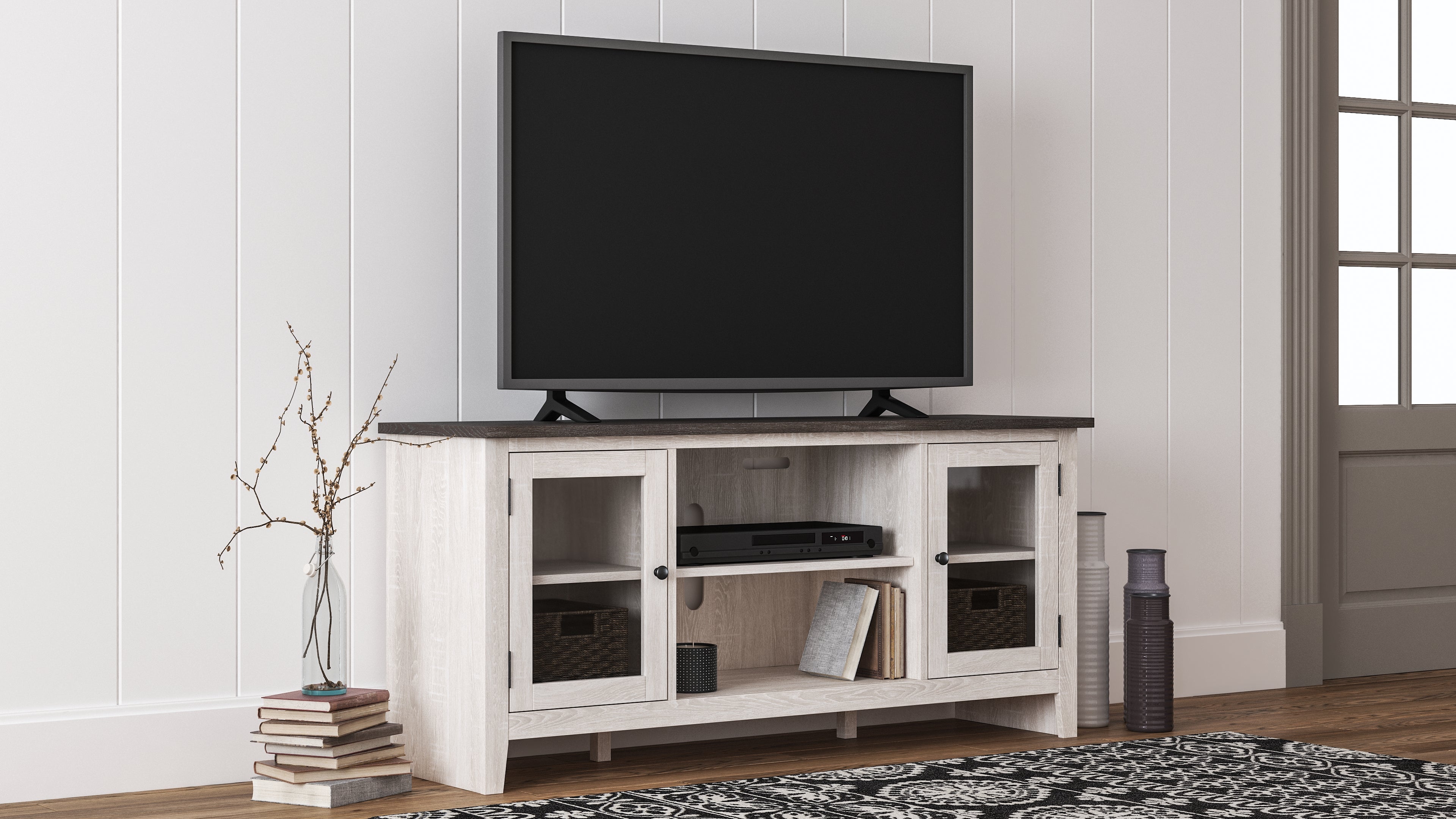 Coral Furniture - Ashley Furniture - Dorrinson 60" TV Stand - 60" / Two-tone - W287-68