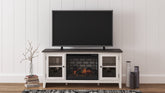 Coral Furniture - Ashley Furniture - Dorrinson 60" TV Stand with Electric Fireplace - 60" TV Stand with Electric Fireplace / Two-tone - W287W3