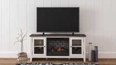 Coral Furniture - Ashley Furniture - Dorrinson 60" TV Stand with Electric Fireplace - 60" TV Stand with Electric Fireplace / Two-tone - W287W3